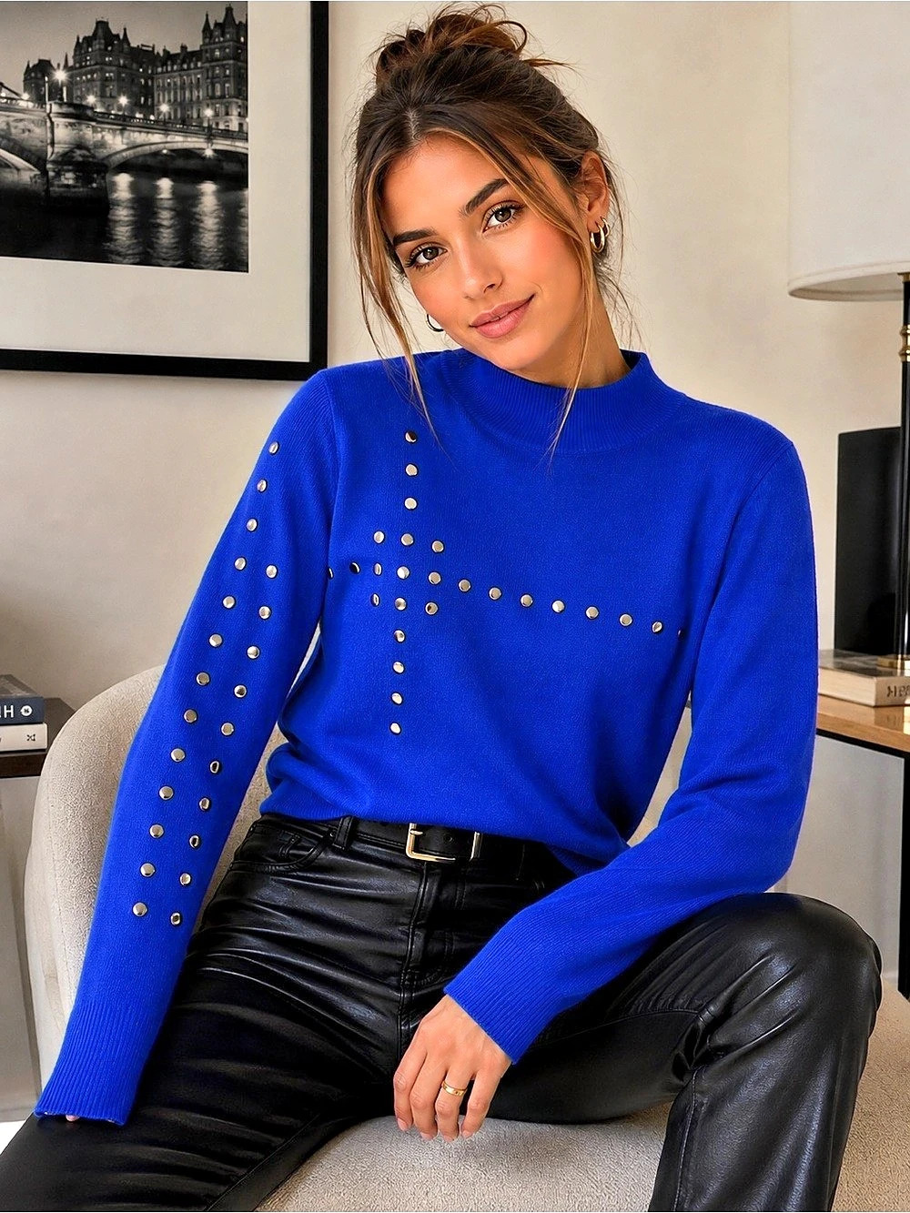 SPANNER Sport Studded Royal Blue Sweater